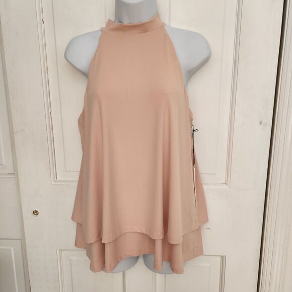 Susana Monaco Pink Layered Swing Halter Top - Picture 1 of 7